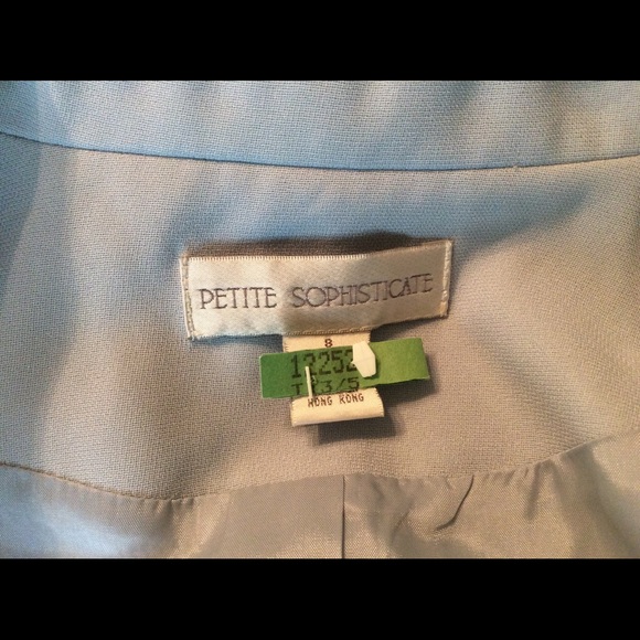 Petite Sophisticate❤️ Powder Blue/ Navy suit sz 8 - Picture 3 of 7
